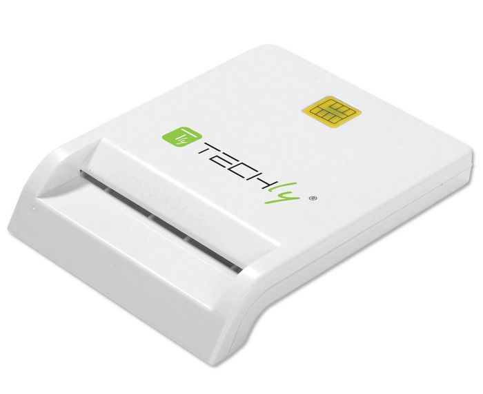 Techly Lecteur-écritureur de cartes à puce USB-C compact et sécurisé (CNS/CIE, signature numérique, carte santé, Realtek RTS5169)