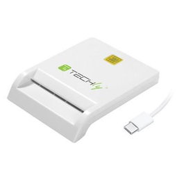 Techly Lecteur-écritureur de cartes à puce USB-C compact et sécurisé (CNS/CIE, signature numérique, carte santé, Realtek RTS5169)