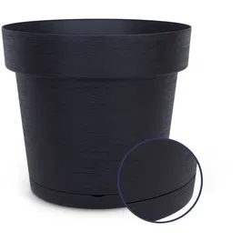GARDEN ID Glamour Pot avec réserve d'eau - Anthracite 40 cm - Surface granuleuse - Intérieur et Extérieur - Design épuré