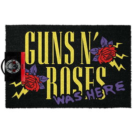 Felpudo GUNS N' ROSES - Taille 60x40 cm - En fibre de coco - Base antidérapante en PVC - Tapis d'entrée