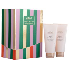 Ahava Coffret de soins Dare To Glow - Lait hydratant pour les mains 100 ml et Crème nourrissante pour les pieds 100 ml à l'eau de la Mer Morte