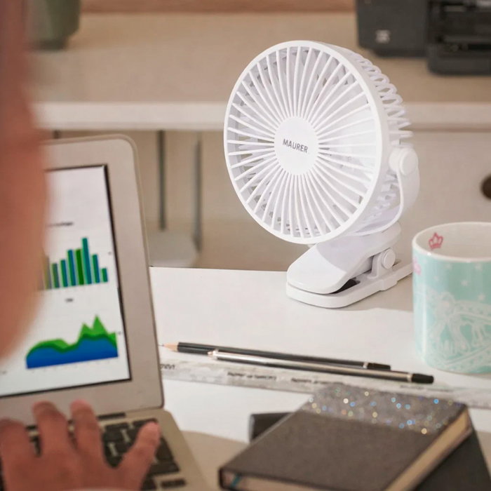 MAURER Ventilateur avec Clip Rechargeable Ø 15 cm