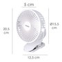MAURER Ventilateur avec Clip Rechargeable Ø 15 cm
