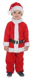 Creaciones Llopis - Déguisement Bébé Noël Taille S (3-6 ans) - Costume de Père Noël pour Enfant
