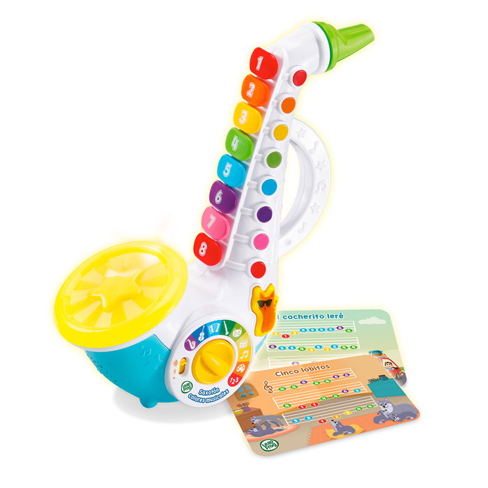 Leap Frog - Saxofón Colores Musicales 80-618839 - Jouet Musical Éducatif avec Sons, Lumières et Cartes d'Apprentissage - Pour Enfants à partir de 6 Mois