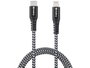Sandberg Câble USB-C vers Lightning Survivor 1M, résistant en Kevlar et métal, charge rapide PD, pour iPhone et iPad
