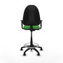 Tabouret Aýna taburete Contact permament de base Tissu Vert Structure polyamide noire Accoudoir 1D Sans appui-tête Roulettes en nylon 50 mm