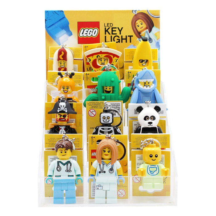 LEGO présentoir acrylique avec 12 porte-clés lumineux LEGO présentoir acrylique avec 12 porte-clés lumineux