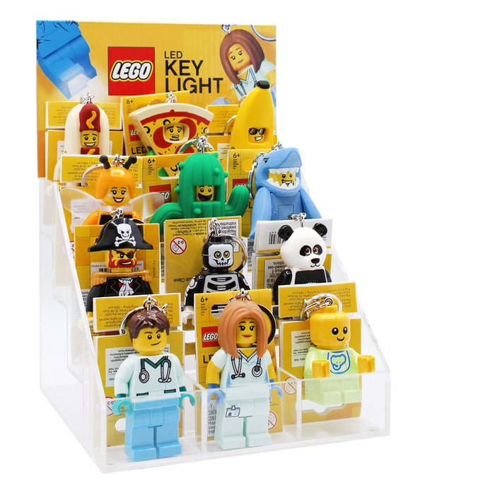 LEGO présentoir acrylique avec 12 porte-clés lumineux LEGO présentoir acrylique avec 12 porte-clés lumineux