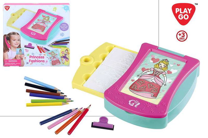 Playgo - Jeu Créatif Mode Princesas 32 Pièces - Puzzle et Stylisme pour Enfants dès 3 Ans