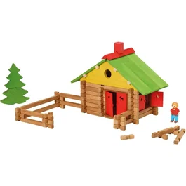 Jeujura Coffret de Construction en Bois Mon Chalet - 130 Pièces - Jeu Éducatif Créatif - À Partir de 5 Ans - Made in France