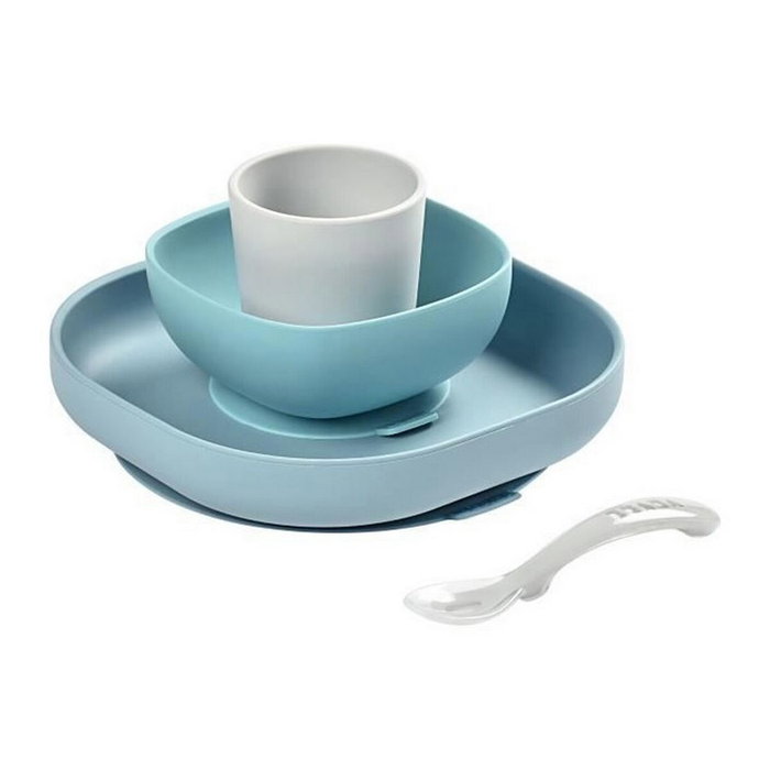 Béaba Coffret repas silicone 4 pièces Galet Béaba Coffret repas silicone 4 pièces Galet