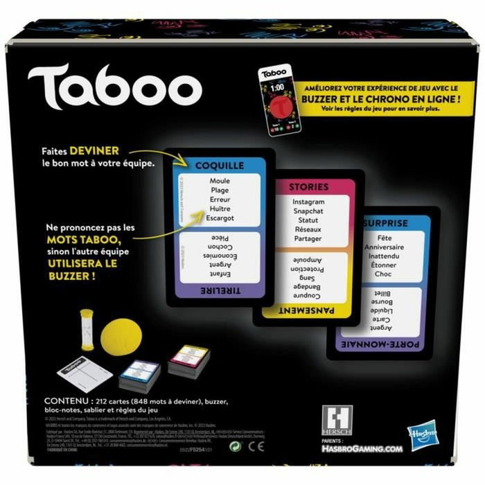 Hasbro Gaming Taboo Classique, Jeu de société de questions-réponses en français