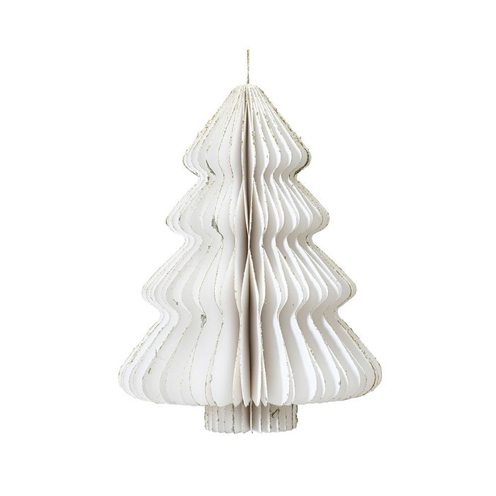 Decoris Arbre de Noël en papier blanc Ø30 x 40 cm Decoris Arbre de Noël en papier blanc Ø30 x 40 cm