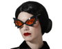 Lunettes Vintage Noires avec Verres Rouges et Détails de Chauve-souris