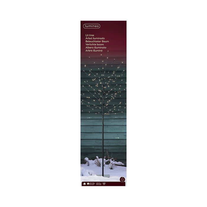 Lumineo Arbre lumineux extérieur avec 160 LEDs lumière chaude, Ø70 x 1,80 m, IP44, minuterie 8/16h Lumineo Arbre lumineux extérieur avec 160 LEDs lumière chaude, Ø70 x 1,80 m, IP44, minuterie 8/16h