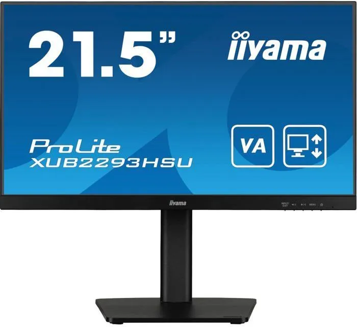 Iiyama Prolite XUB2293HSU-B7 - Écran PC 21.5" (54.6 cm) IPS Full HD 100Hz 1ms - Pied Réglable en Hauteur avec Pivot - Ports HDMI, DisplayPort, USB HUB - Certifié TCO