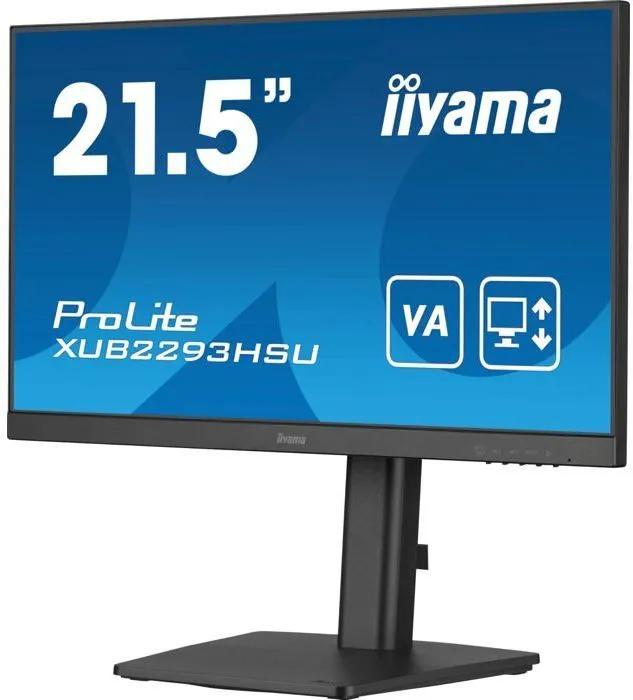 Iiyama Prolite XUB2293HSU-B7 - Écran PC 21.5" (54.6 cm) IPS Full HD 100Hz 1ms - Pied Réglable en Hauteur avec Pivot - Ports HDMI, DisplayPort, USB HUB - Certifié TCO