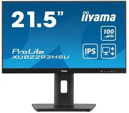 Iiyama Prolite XUB2293HSU-B7 - Écran PC 21.5" (54.6 cm) IPS Full HD 100Hz 1ms - Pied Réglable en Hauteur avec Pivot - Ports HDMI, DisplayPort, USB HUB - Certifié TCO