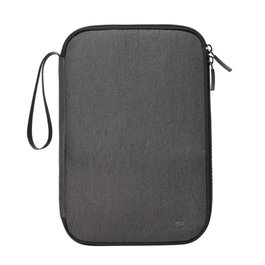 Rivacase 5633 Organisateur de voyage pour câbles noir - Étui à câbles RPET avec 2 poches et sangles élastiques