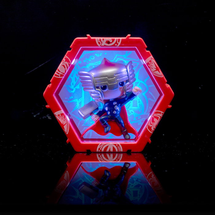 Wow Pods - Figurine lumineuse LED Marvel Thor interactive et encastrable - Collectible pour enfants +3 ans avec application 3D et capteur de mouvement
