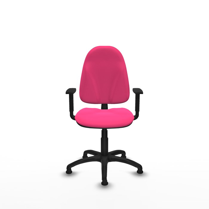 Chaise Algarra Contact permament de base Cuir écologique Rose Structure polyamide noire Accoudoir 1D Sans appui-tête Patins de chaises