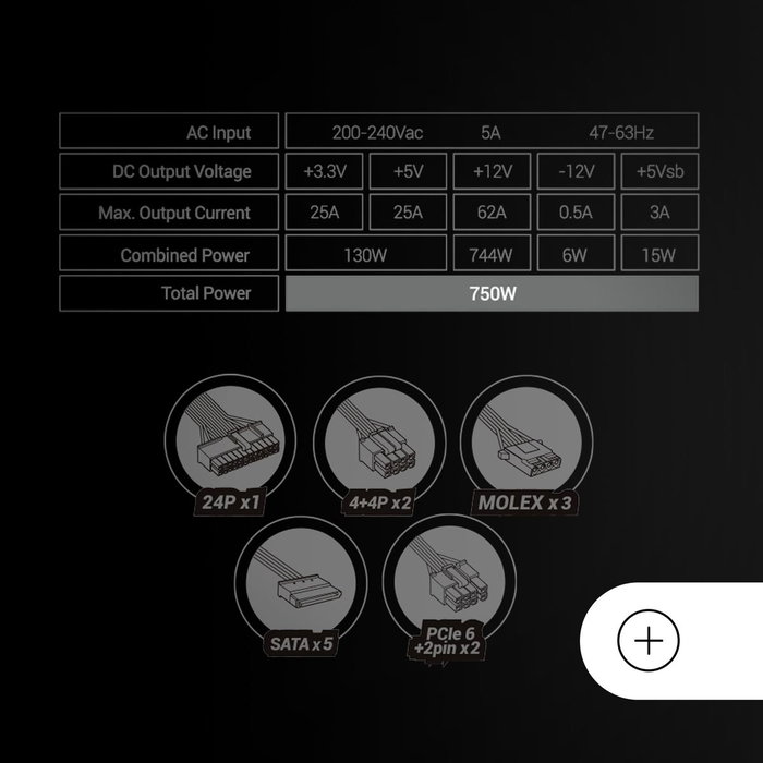 Bloc d’Alimentation Mars Gaming TACMARS-MPB750SI 750 W 6 W 130 W 80 Plus Bronze