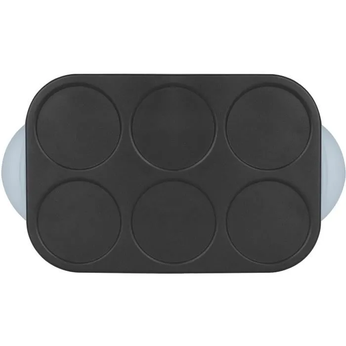 Weasy Crêpière GOO60 - Plaque à Crêpes et Pancakes 6 Places - Revêtement Anti-Adhésif - 1500W - 240°C Max