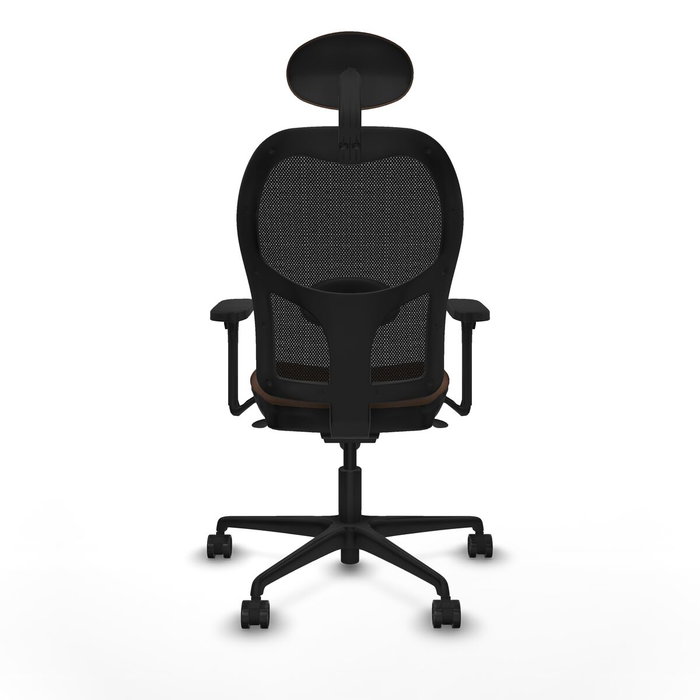 Piqueras y Crespo Chaise de Bureau avec Appui-tête 3D036N1 Noir et Brun foncé