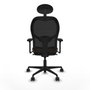 Piqueras y Crespo Chaise de Bureau avec Appui-tête 3D036N1 Noir et Brun foncé