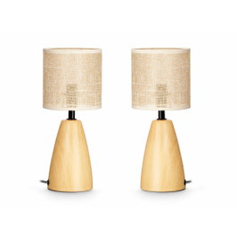 GIFTDECOR Lot de 2 Lampes de Table Ovales Hautes Marron