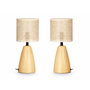 GIFTDECOR Lot de 2 Lampes de Table Ovales Hautes Marron