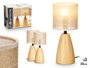 Giftdecor Lot de 2 Lampes de Table Ovales Hautes 29x24,5x14,5 cm Céramique Métal Plastique Marron (Set de 6)