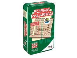 Cayro Formapalabras Travel Metal Box - Jeu de lettres éducatif en boîte métal, bois FSC 100%, à partir de 3 ans