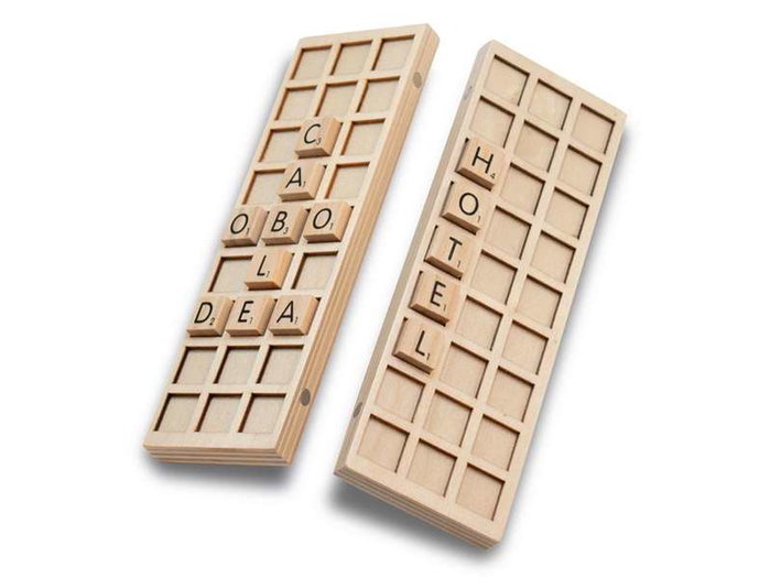 Cayro Formapalabras Travel Metal Box - Jeu de lettres éducatif en boîte métal, bois FSC 100%, à partir de 3 ans