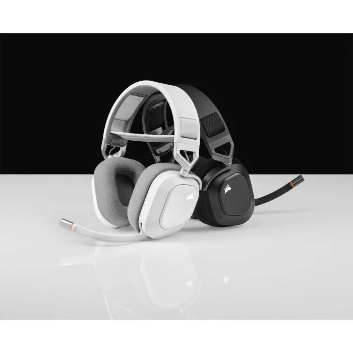 Corsair CA-9011236-EU HS80 - Casque audio sans-fil RGB, micro intégré, compatible Dolby Audio 7.1, pour PC/PS5, couleur blanc