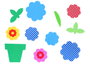 Innspiro Fleurs et pots en mousse EVA 35mm et 52mm 120u.