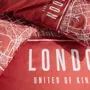 Today Parure de Lit JAVA, 240x220 cm, 100% Coton, Imprimé London Rouge, pour Lit 2 Personnes avec Housse de Couette et 2 Taies