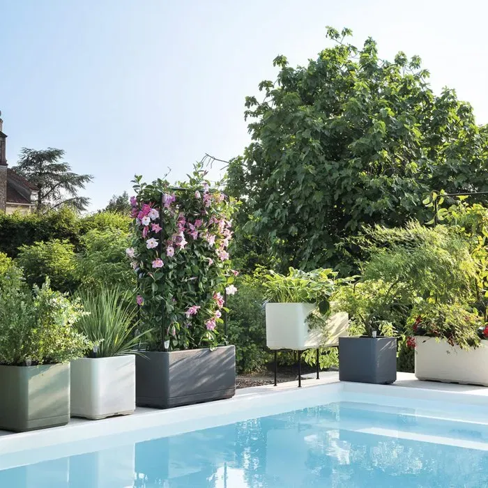 Deroma Cosmo Porte-Plantes en Métal Gris, 78 x H 155 cm, Conception Élégante et Contemporaine pour Intérieur et Extérieur