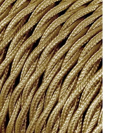 Edm Carrete de câble textile tressé H03VV-F 2 x 0,75 mm² oro, 25 m