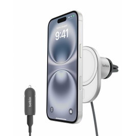 Belkin BoostCharge Pro Magnetic Wireless Car Charger with Qi2 15W incl. 20W Power Supply White / Grey