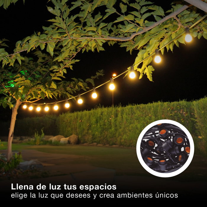 GSC Evolution Kit guirlande décorative Liboi 12M 10 porte-lampes IP65 Noir