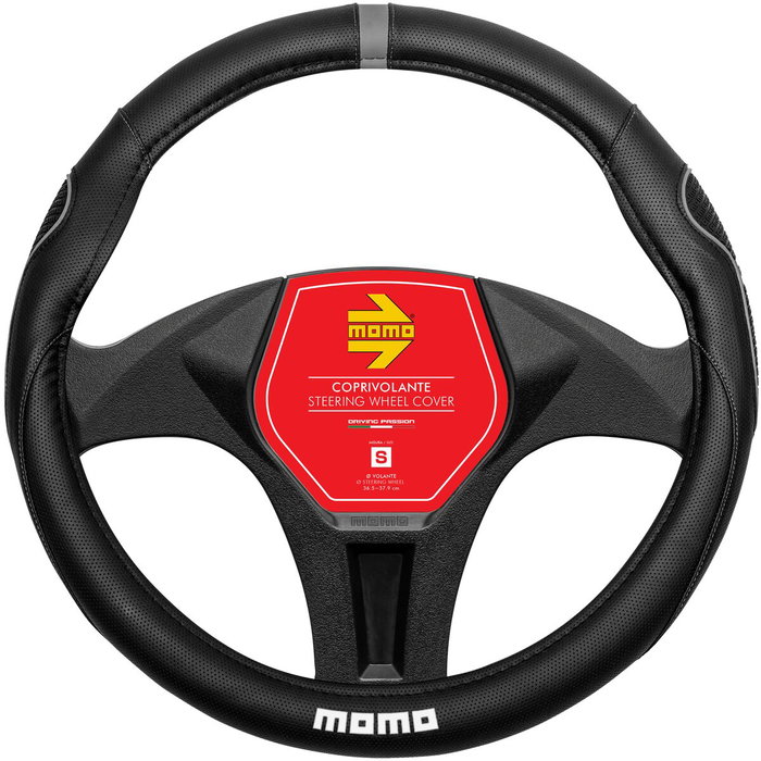 Momo Housse de Volant Supergrip Noire et Grise PU Momo Housse de Volant Supergrip Noire et Grise PU
