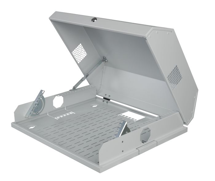 Lanview Armoire Rack 19'' Pro Slim 8U (3U Pivotante + 5U Horizontale) Blanc