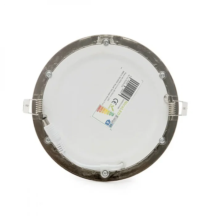 GL-CL-R12N-WW Plaque LED circulaire 12W 1200Lm 2700K Nickel satiné 50000H pour plafond, IP25, 170mm