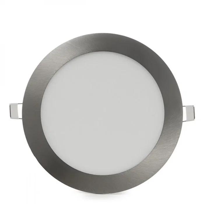 GL-CL-R12N-WW Plaque LED circulaire 12W 1200Lm 2700K Nickel satiné 50000H pour plafond, IP25, 170mm