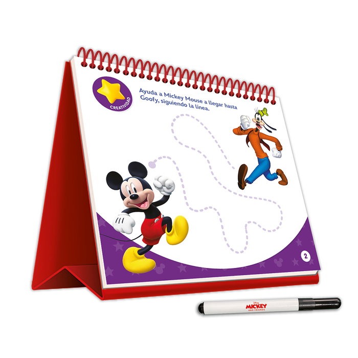 Imagiland Disney Pizarra Lavable Mickey 3 Ans – 32 Pages Avec Feutre Effaçable Langue Espagnole