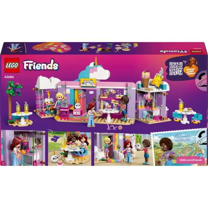 LEGO Friends 42684 Le Café Licorne - Jeu de Construction pour Enfants à Partir de 6 Ans avec Mini-Poupées et Accessoires