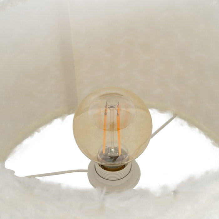 BigBuy Home Lampe de bureau Blanc et Doré Métal et Tissu