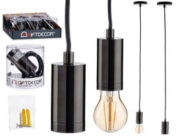 GIFTDECOR Lampe suspendue en acier noir